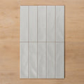 Whitehaven Blue Wavy Satin Ceramic Subway Tile 68x280mm
