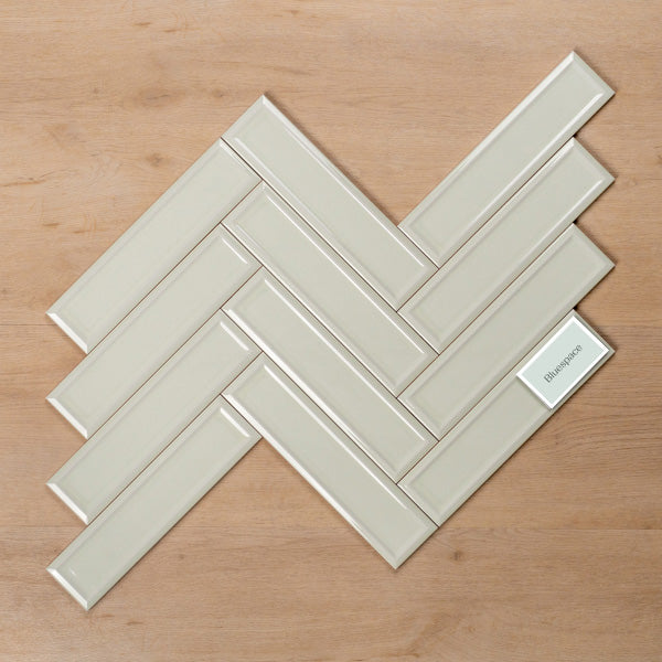 Whitehaven Green Gloss Frame Ceramic Subway Tile 68x280mm