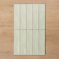 Whitehaven Green Wavy Satin Ceramic Subway Tile 68x280mm