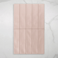 Whitehaven Pink Wavy Satin Ceramic Subway Tile 68x280mm online at The Blue Space