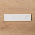 Single no Hand Whitehaven White Wavy Satin Ceramic Subway Tile 68x280mm HAMWHS13 - The Blue Space