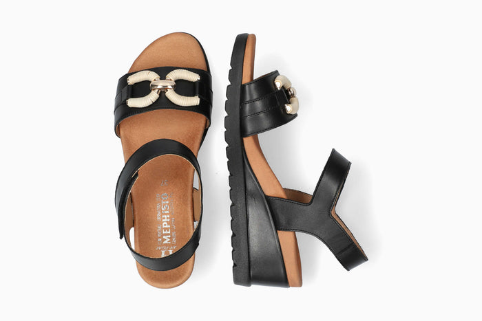 Youna - Black Women Sandals With Heel