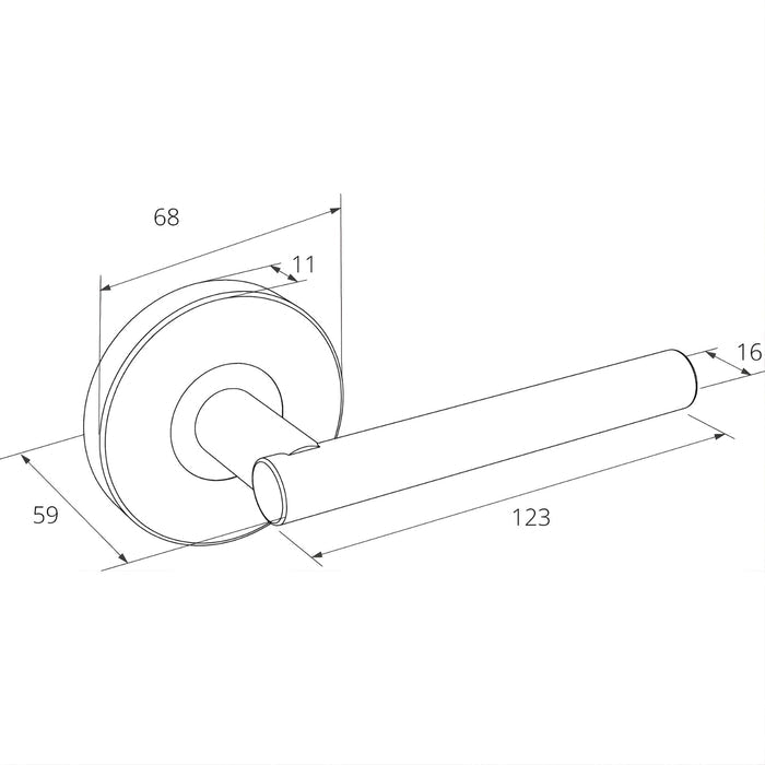 Zanda Baxter Door Handle Dimensions