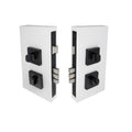 Double Turn Lock Kits Square Plate Matte Black 1184.BLK - The Blue Space