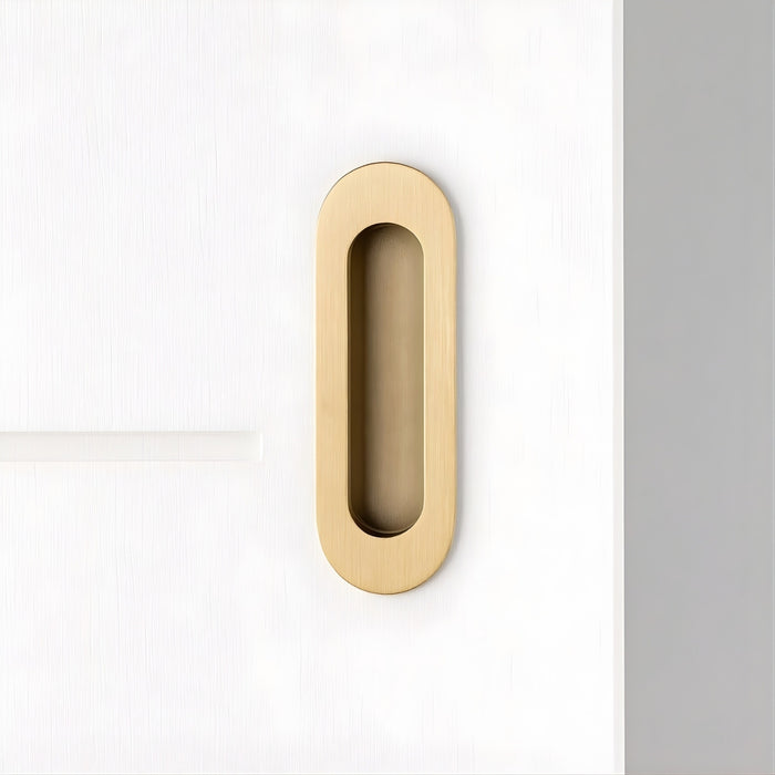 Lifestyle Zanda Duke Flush Pull 120 x 40mm Satin Brass 5241.SB - The Blue Space
