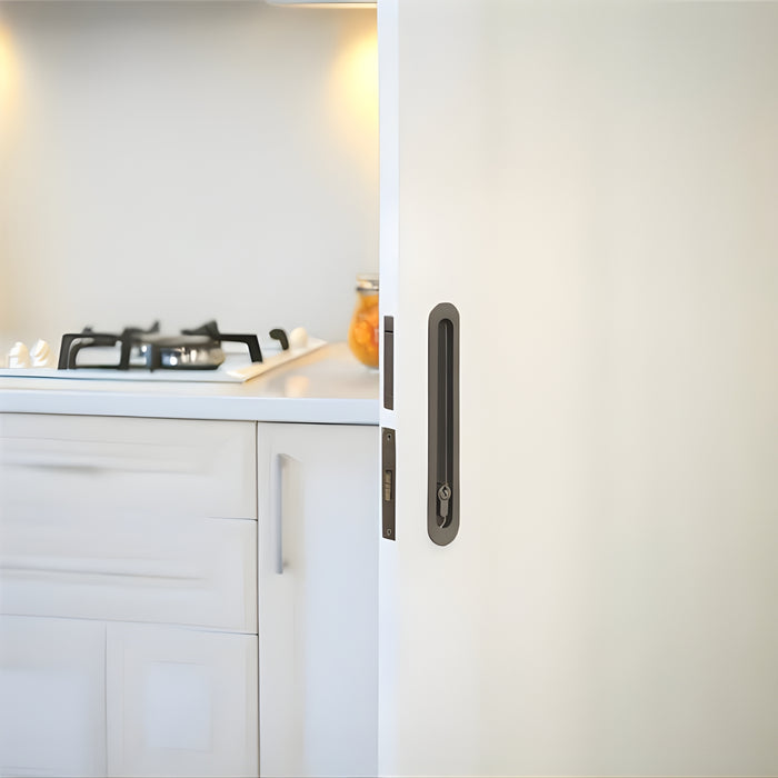 Lifestyle Zanda Duke Sliding Door Euro Lock Kit 120 x 40mm Graphite Nickel 1188.GN - The Blue Space