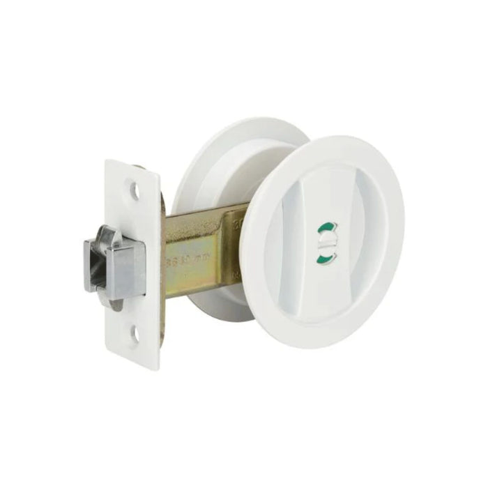 New Zanda Round Cavity Sliding Privacy Door Handle Kit White 5327.WHT - The Blue Space