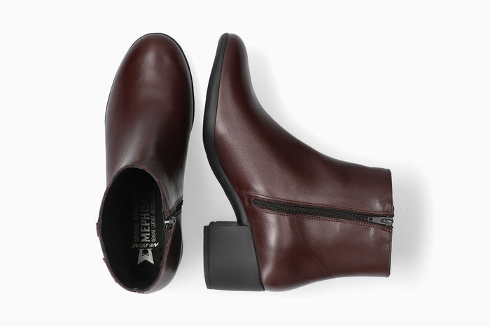 Zina - Cordovan Women Ankle Boots With Heel